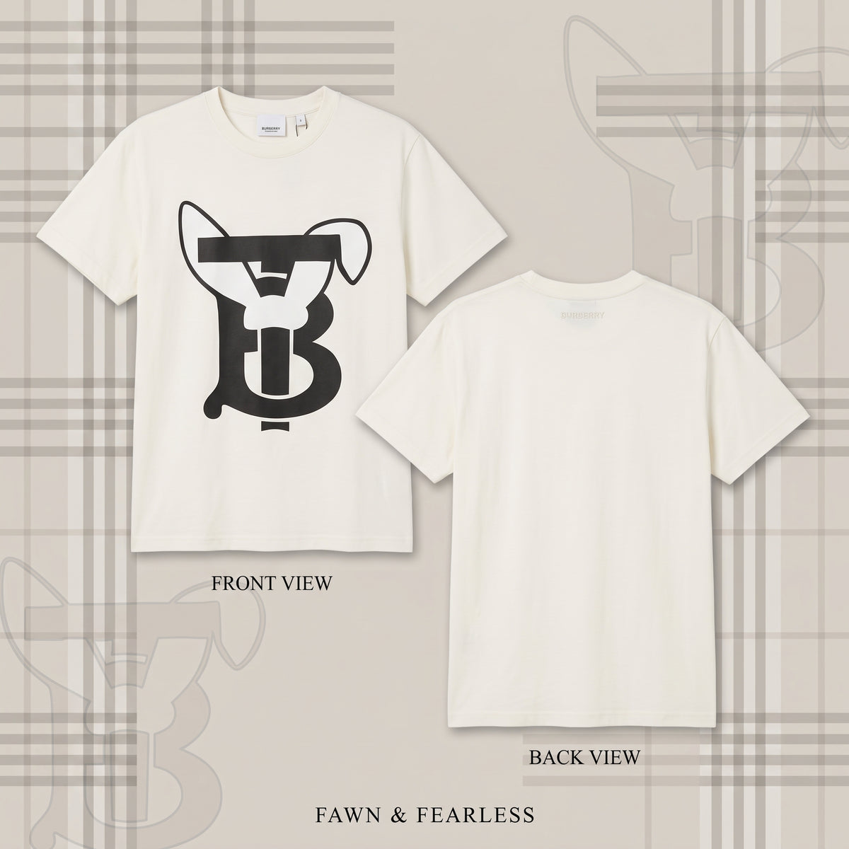 Burberry – Monogram Animal / Fawn TB Logo T-Shirt