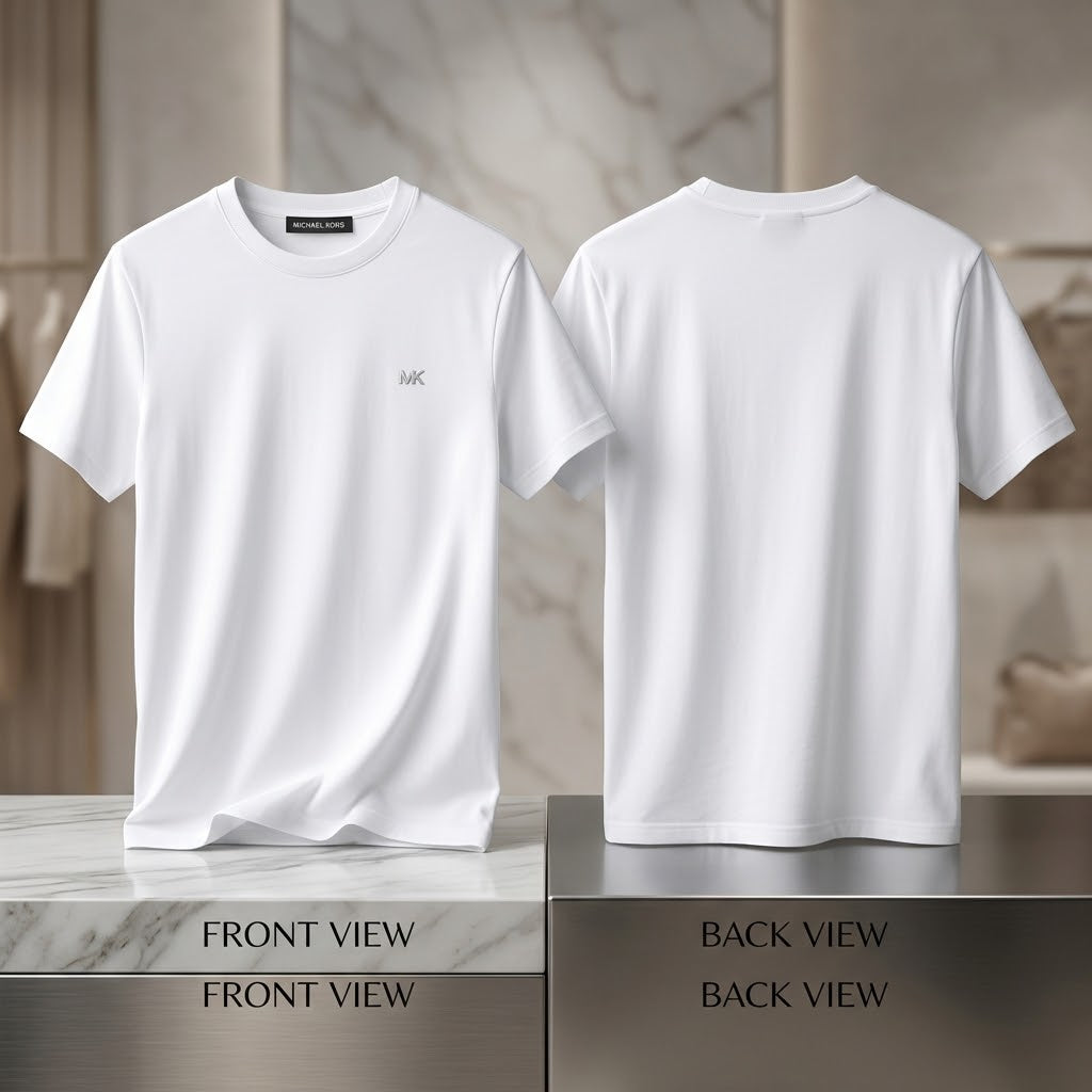Michael Kors – Classic Small MK Logo Crewneck T-Shirt Imagine principală a produsului