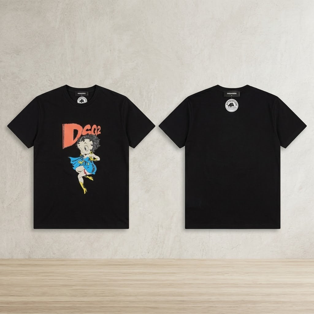 Dsquared2 Betty Boop Cool/Easy Fit T-Shirt (Black) Imagine principală a produsului