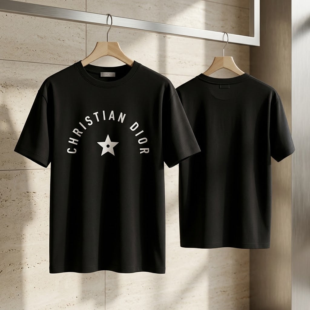 Christian Dior Star Logo T-Shirt negru